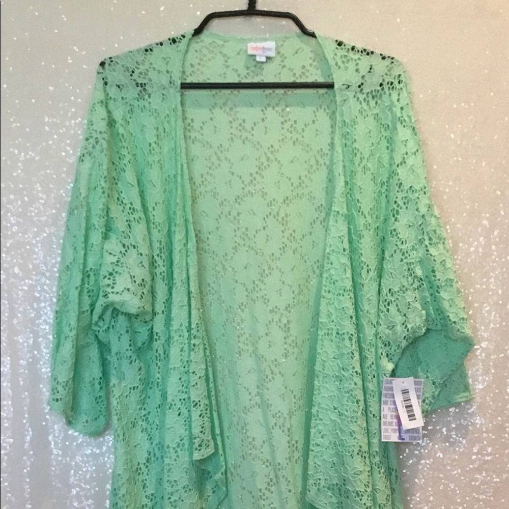 Mint lace kimono